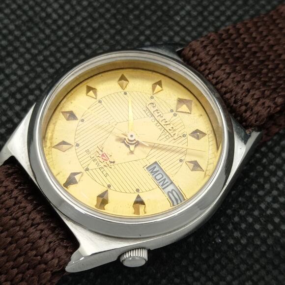 Vintage 1977 Citizen Automatic Mens Silver Watch W/daydate & Gold accents - Picture 6 of 8